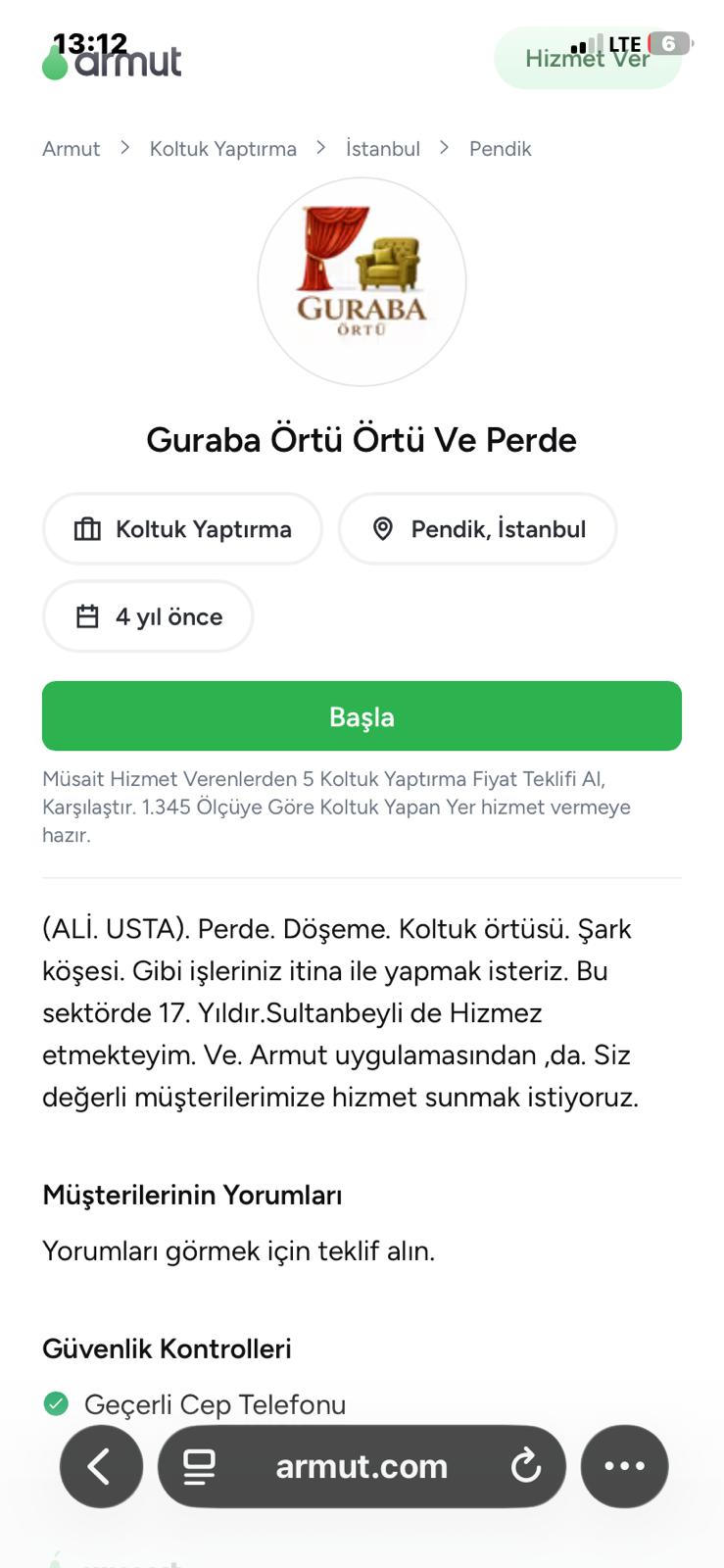 Guraba Örtü müşteri yorumu belgesi